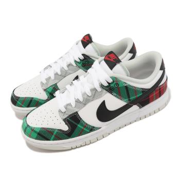 Nike 休閒鞋 Dunk Low Retro PRM 男鞋 深綠 紅白 格紋 蘇格蘭格紋 DV0827-100