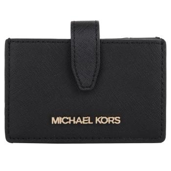 MICHAEL KORS-金字MK 防刮PVC 風琴式多卡名片夾(黑)