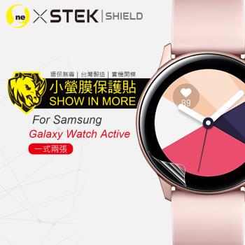【O-ONE】三星 Galaxy Watch Active手錶『小螢膜』滿版全膠螢幕保護貼超跑包膜頂級原料犀牛皮(一組兩入)
