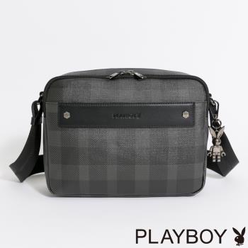 PLAYBOY - 斜背包雙層式 New century系列 - 灰色