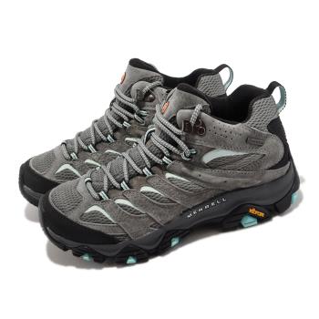 Merrell 登山鞋 Moab 3 Mid GTX 女鞋 防水 灰 藍 中筒 越野 郊山 戶外 ML036306