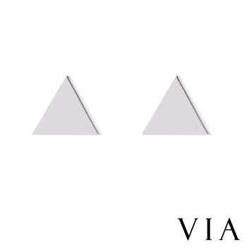 【VIA】符號系列 迷你三角形造型白鋼耳釘 造型耳釘 鋼色