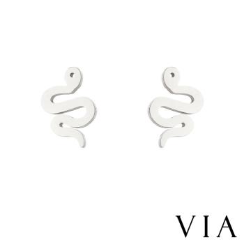 【VIA】動物系列 可愛小蛇造型白鋼耳釘 造型耳釘 鋼色