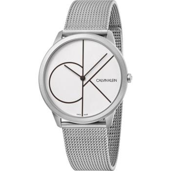 Calvin Klein LOGO主義當道米蘭風格優質時尚腕錶-41mm-銀黑-K3M5115X