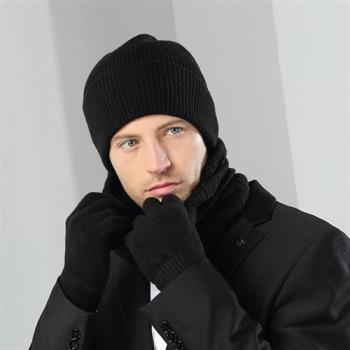 【米蘭精品】羊毛毛帽+圍脖+手套(三件套)-加厚針織保暖觸控男女配件8色74dm10