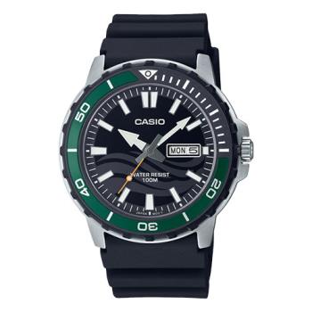 【CASIO 卡西歐】指針錶 運動潛水錶 膠質錶帶 防水100米 日期顯示 MTD-125(MTD-125-1A)