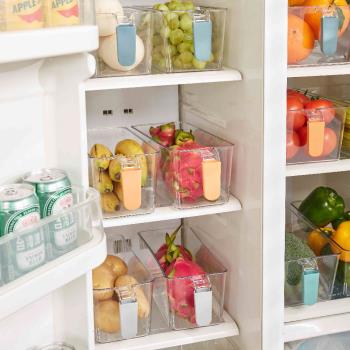 【帕斯特收納生活】透明冰箱蔬果收納盒 廚房收納 生鮮分類盒 多功能儲物盒 水果置物盒 2入(小號窄款)