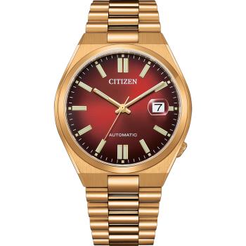 CITIZEN 星辰 情人節推薦 限量酒紅色 青春撞色機械錶(NJ0153-82X)