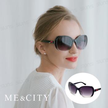 ME&CITY 甜美蝴蝶結雙色鑽太陽眼鏡 抗UV400 (ME 120028 C101)