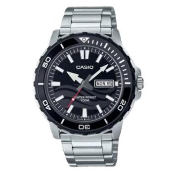 【CASIO 卡西歐】指針錶 運動潛水錶 不銹鋼錶帶 防水100米 日期顯示 MTD-125(MTD-125D-1A1)