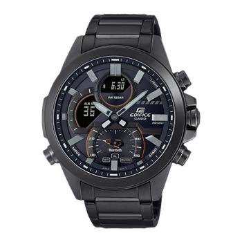 【CASIO 卡西歐】EDIFICE 雙顯 智慧藍牙 黑鋼錶帶 防水100米 ECB-30(ECB-30DC-1A)