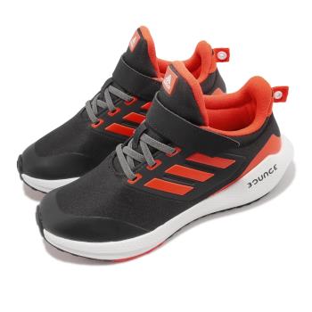 adidas 運動鞋 EQ21 Run 2.0 EL K 中童 小朋友 童鞋 黑 橘 魔鬼氈 愛迪達 GZ2307