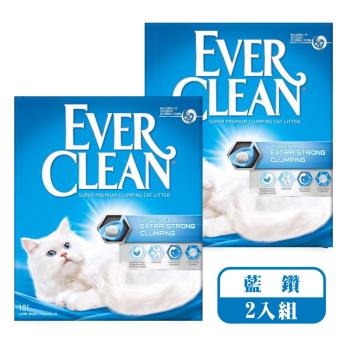 EverClean 藍鑽 強效無香結塊貓砂10L (2入組)_(歐規)