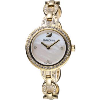 施華洛世奇SWAROVSKI璀璨光輝鍊式腕錶-金色 5253335