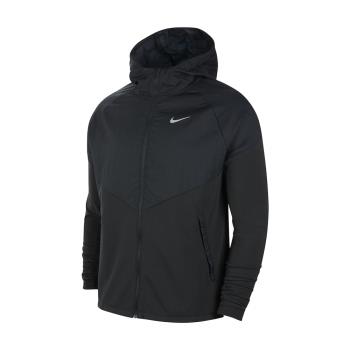 Nike 外套 Therma Jacket 運動休閒 男款 連帽外套 路跑 反光 基本款 黑 銀 CV2239-010
