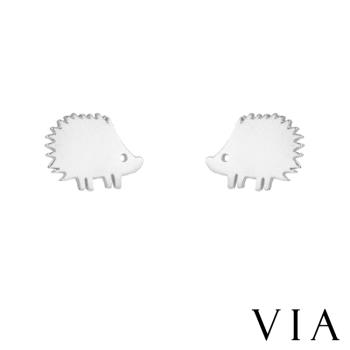 【VIA】動物系列 小小刺蝟造型白鋼耳釘 造型耳釘 鋼色   