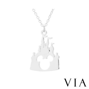 【VIA】時尚系列 奇幻城堡造型白鋼項鍊 造型項鍊 鋼色