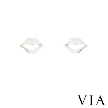 【VIA】時尚系列 嘴唇造型白鋼耳釘 造型耳釘 鋼色
