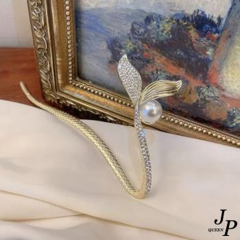 【Jpqueen】美人魚尾珍珠閃鑽古風氣質髮簪(4款可選)