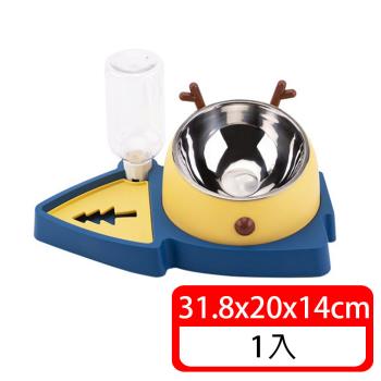 (毛寶當家) 聖誕樹三合一碗 寵物餵食 多功能寵物碗 自動餵食飲水機