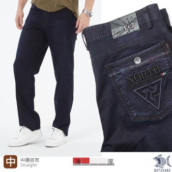 NST Jeans 嬉皮彩線倒三角圖騰 縲縈軟質刷色牛仔褲-中腰直筒 390(5887) 台灣製