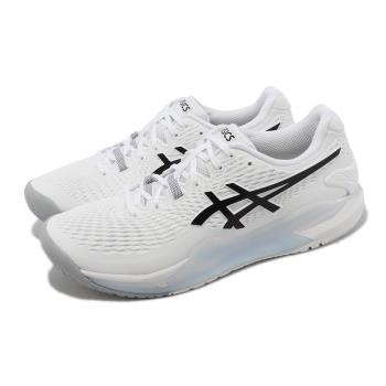 Asics 網球鞋 GEL-Resolution 9 男鞋 白 黑 亞瑟士 亞瑟膠 緩震 耐磨 運動鞋 1041A330100