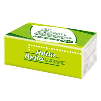 【加大13.8%】Hello綠色環保抽取式衛生紙100抽x2箱(96包)