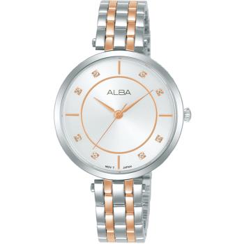 ALBA 雅柏 簡約大三針晶鑽女錶-Y121-X160KS/ARX078X1