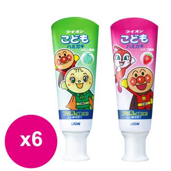 日本獅王麵包超人牙膏40g (哈密瓜/草莓)X6支