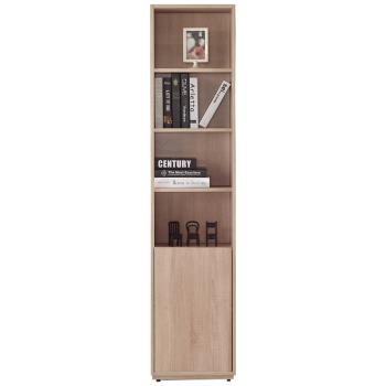 【AT HOME】布拉格1.35尺橡木紋單長門開放書櫃