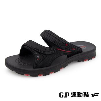 G.P 男款高緩震耐用雙帶拖鞋G3760-黑紅色(SIZE:37-44 共三色) GP