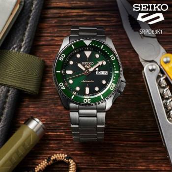 SEIKO 精工 5 Sports 系列 綠水鬼時尚機械錶(4R36-07G0G/SRPD63K1)42mm