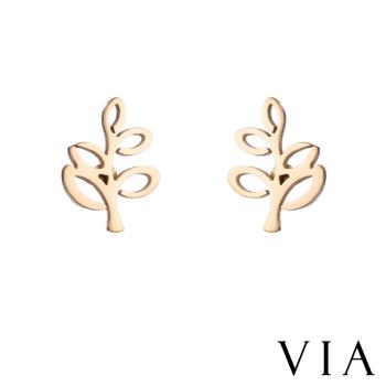 【VIA】植物系列 小樹苗造型白鋼耳釘 造型耳釘 金色