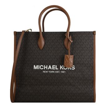 MICHAEL KORS MIRELLA 經典印花手提兩用大托特包.深咖