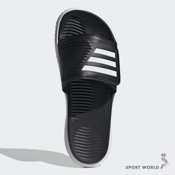 Adidas ALPHABOUNCE 男鞋 拖鞋 休閒 柔軟 黑【運動世界】GY9415