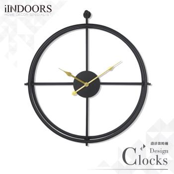 【iINDOORS】Loft 簡約設計時鐘-曜黑金針50cm