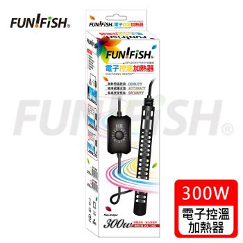 FUN FISH 養魚趣-電子控溫加熱器 防爆型 300W+護套 (魚缸加溫 適用水量約161〜240L)
