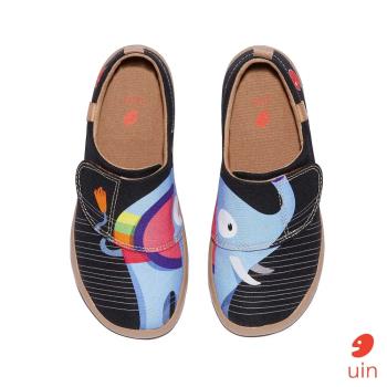 uin西班牙原創設計 童鞋 藍色大象彩繪休閒鞋K1010051