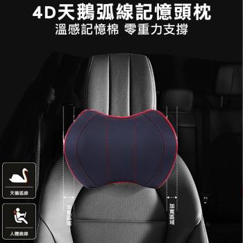 【威力鯨車神】4D零重力弧形記憶車用頭枕/頸枕/頭靠枕-透氣布款