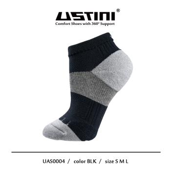 【Ustini】七層米其林運動襪-黑色 12双組(排靜電功能襪 銀纖維襪UAS0004BLK)