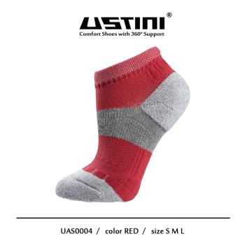 【Ustini】七層米其林運動襪-紅色 12双組(排靜電功能襪 銀纖維襪UAS0004RED)