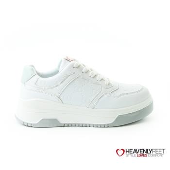 【HEAVENLYFEET】英國舒適品牌素面5孔鞋帶小白鞋-EASTSIDE(白)
