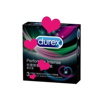 【送濕紙巾】Durex杜蕾斯 雙悅愛潮裝 保險套3入/盒(螺紋凸點設計及含潤滑劑 衛生套)