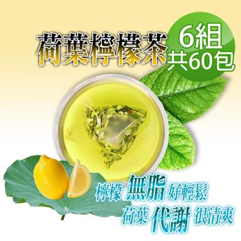 【蔘大王】台灣荷葉檸檬茶包X6組（6gX10入/組）解油雙寶 回甘很到位 代謝輕鬆 無咖啡因無茶鹼