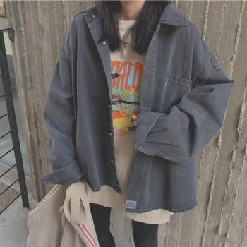 【米蘭精品】風衣外套短款大衣-韓版寬鬆蝙蝠袖牛仔女外套74dh67