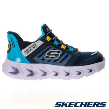 SKECHERS HYPNO FLASH 2.0 童鞋 大童 慢跑 燈鞋 瞬穿舒適科技 藍403843LNVBL