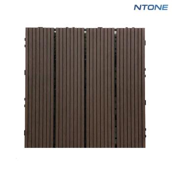 【NTONE】拼接地板 咖啡色條紋款10片 卡扣式拼接地板 仿實木地板 防水防滑耐磨(拼接地板)
