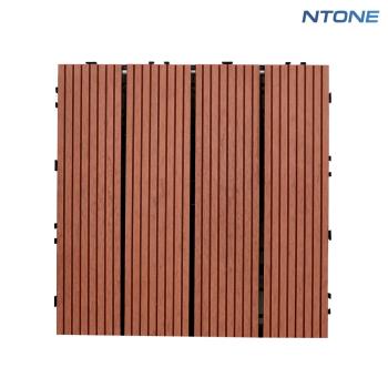 【NTONE】拼接地板-紅條紋木款10片 卡扣式拼接地板 仿實木地板 防水防滑耐磨(拼接地板)