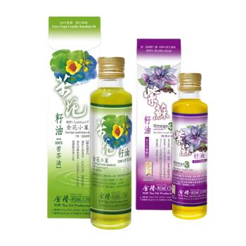 金椿茶油工坊 金花小菓(500ml/瓶)+紫蘇籽油(300ml/瓶)