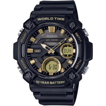 CASIO 卡西歐 10年電力 冒險精神 計時雙顯錶-黑 AEQ-120W-9A